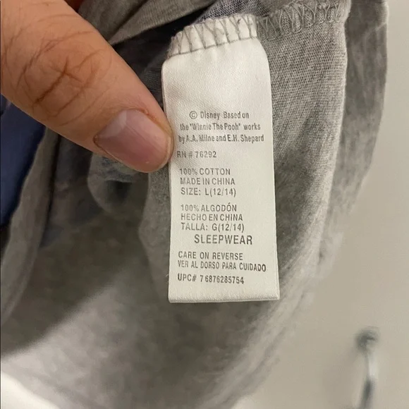 Disney Gray Kids T-Shirt with Eeyore Print Grey( Large) - Picture 4 of 4